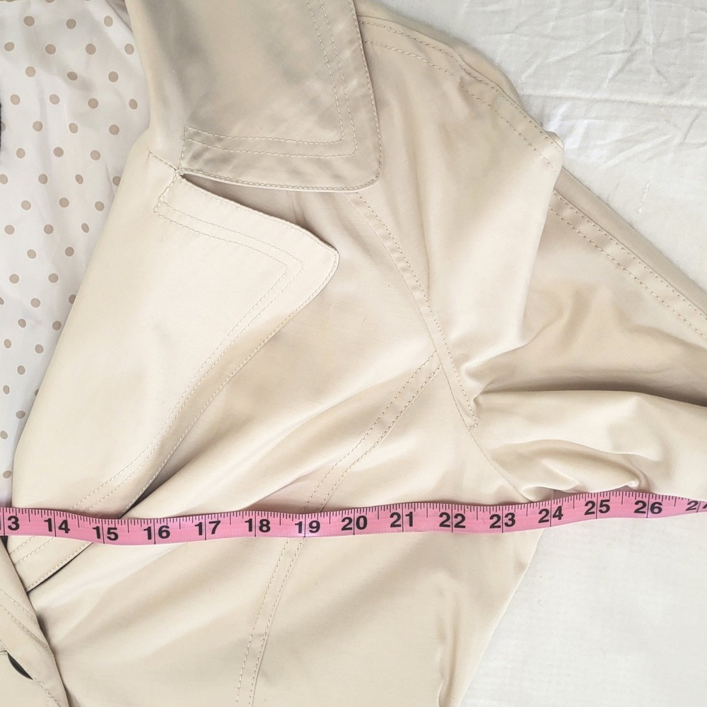 Marvin Richards New York Cream Ivory Long Double Breasted Tie Trench Coat XL - Picture 6 of 9